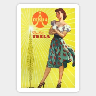 Radio Tesla Vintage Advertisement Sticker